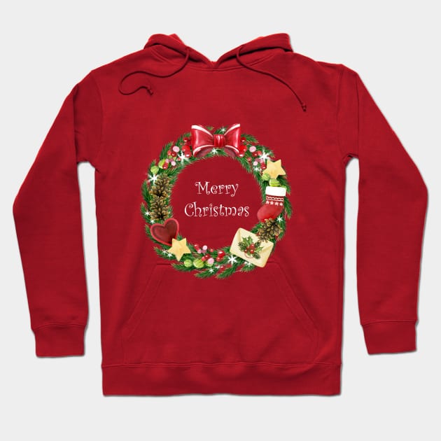 Christmas wreath Hoodie by Kalindi Priya